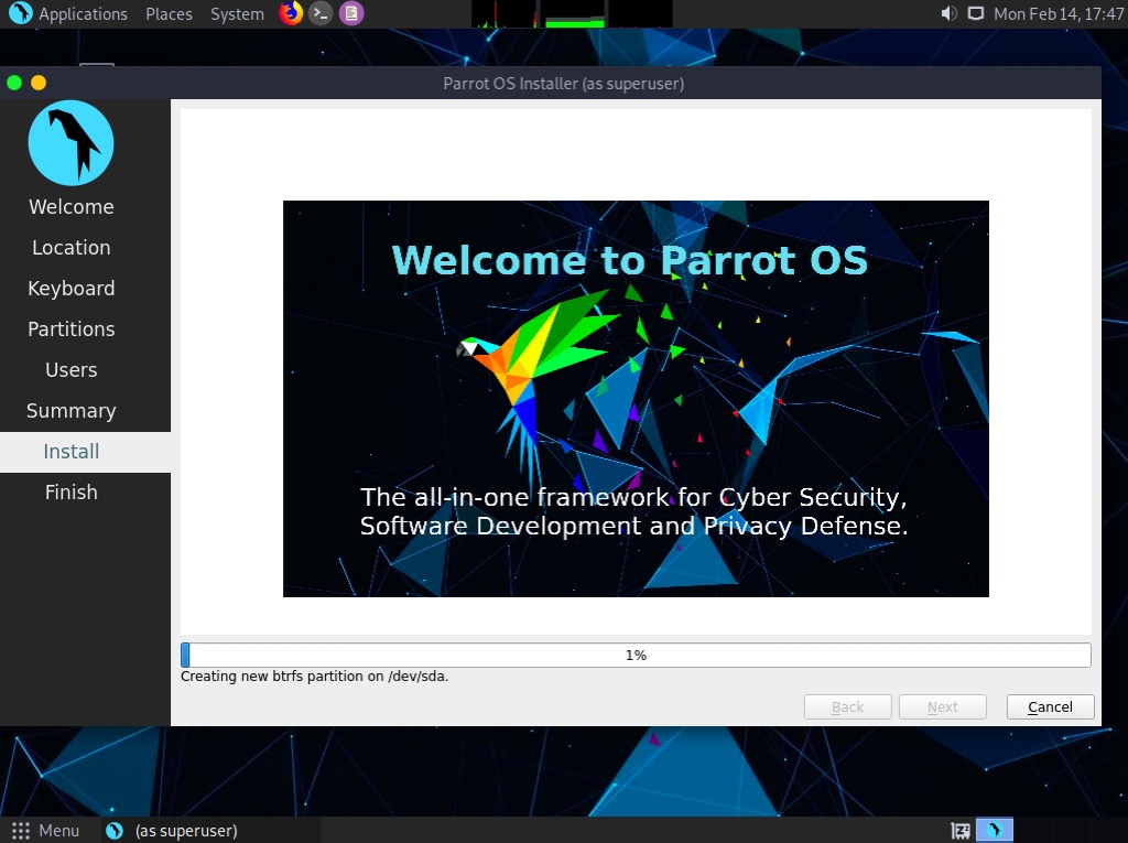 Parrot OS 4.11 installation guide